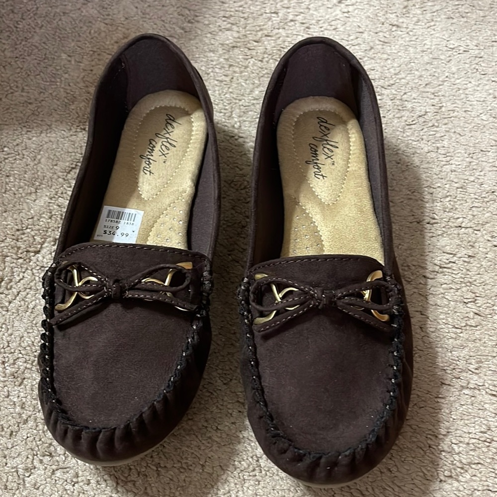 Dexflex Comfort brown suede loafers / flats 9W
